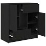 Aparador con cajones y puertas roble negro 70,5x34x74,5 cm de , Aparadores - Ref: Foro24-861842, Precio: 106,75 €, Descuento: %