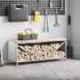Leñero con tablero de madera blanco 100,5x35,5x40 cm de , Bolsas y soportes de leña - Ref: Foro24-864256, Precio: 94,23 €, De...