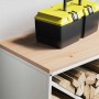 Leñero con tablero de madera blanco 100,5x35,5x40 cm de , Bolsas y soportes de leña - Ref: Foro24-864256, Precio: 94,23 €, De...
