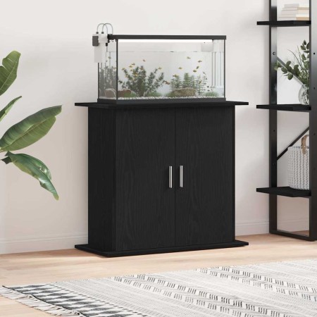 Soporte para acuario de madera de roble negro 81x36x73 cm de , Soportes para acuarios - Ref: Foro24-862152, Precio: 89,12 €, ...