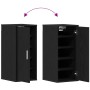 Zapateros 2 uds roble negro 32x35x70 cm madera de ingeniería de , Zapateros y organizadores de calzado - Ref: Foro24-862076, ...