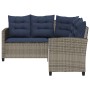 Sofá de jardín en forma de L con mesa y cojines ratán PE gris de , Sofás de exterior - Ref: Foro24-4103879, Precio: 314,04 €,...