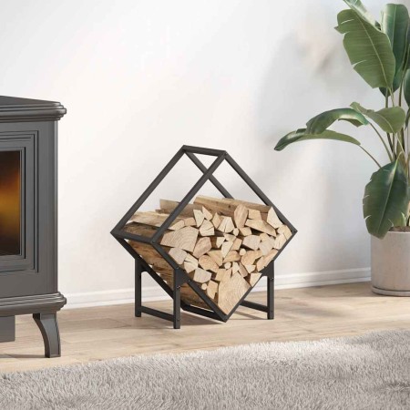 Leñero negro 50x25x50 cm Acero laminado en frío de , Bolsas y soportes de leña - Ref: Foro24-864275, Precio: 31,05 €, Descuen...