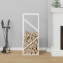 Leñero blanco 40x25x100 cm Acero laminado en frío de , Bolsas y soportes de leña - Ref: Foro24-864332, Precio: 39,48 €, Descu...