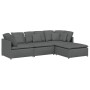 Sofá modular con reposapiés y cojines de tela gris oscuro de , Sofás - Ref: Foro24-3321298, Precio: 745,00 €, Descuento: %