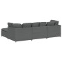 Sofá modular con reposapiés y cojines de tela gris oscuro de , Sofás - Ref: Foro24-3321298, Precio: 745,00 €, Descuento: %