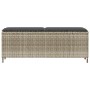 Banco jardín con cojín ratán sintético gris claro 110x30x40,5cm de , Bancos de jardín - Ref: Foro24-4104159, Precio: 91,67 €,...