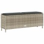 Banco jardín con cojín ratán sintético gris claro 110x30x40,5cm de , Bancos de jardín - Ref: Foro24-4104159, Precio: 91,67 €,...
