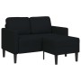 Sofá de 2 plazas con chaise longue en forma L negra 125cm de , Sofás - Ref: Foro24-4107063, Precio: 281,41 €, Descuento: %