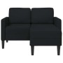 Sofá de 2 plazas con chaise longue en forma L negra 125cm de , Sofás - Ref: Foro24-4107063, Precio: 281,41 €, Descuento: %