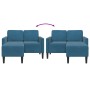 Sofá 2 plazas con chaise longue en forma L azul 125 cm de , Sofás - Ref: Foro24-4107068, Precio: 234,82 €, Descuento: %