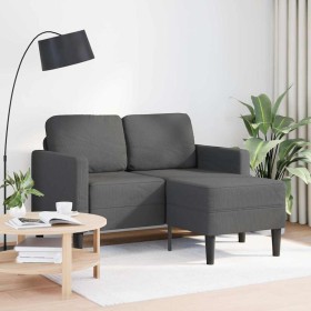 Sofá de 2 plazas con chaise longue en forma L gris oscuro 125cm de , Sofás - Ref: Foro24-4107077, Precio: 263,51 €, Descuento: %