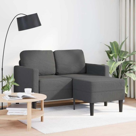 Sofá de 2 plazas con chaise longue en forma L gris oscuro 125cm de , Sofás - Ref: Foro24-4107077, Precio: 263,51 €, Descuento: %