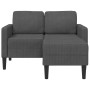 Sofá de 2 plazas con chaise longue en forma L gris oscuro 125cm de , Sofás - Ref: Foro24-4107077, Precio: 263,51 €, Descuento: %