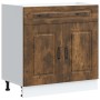 Mueble bajo de cocina Kalmar de madera ingeniería roble ahumado de , Armarios de cocina - Ref: Foro24-853502, Precio: 101,08 ...
