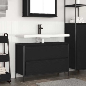 Mueble de baño con lavabo y cajones roble negro 90x34,5x60 cm de , Tocadores de baño - Ref: Foro24-861877, Precio: 89,72 €, D...
