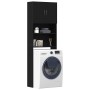Mueble para lavadora de madera de roble negro 64x24x190 cm de , Accesorios para lavadoras y secadoras - Ref: Foro24-859128, P...