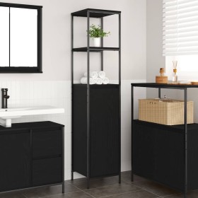Mueble de baño con estantes roble negro 36x35x165 cm de , Tocadores de baño - Ref: Foro24-861907, Precio: 76,24 €, Descuento: %