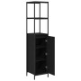 Mueble de baño con estantes roble negro 36x35x165 cm de , Tocadores de baño - Ref: Foro24-861907, Precio: 76,24 €, Descuento: %