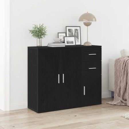 Aparador roble negro 91x29,5x75 cm madera de ingeniería de , Aparadores - Ref: Foro24-862003, Precio: 95,03 €, Descuento: %