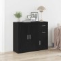 Aparador roble negro 91x29,5x75 cm madera de ingeniería de , Aparadores - Ref: Foro24-862003, Precio: 95,03 €, Descuento: %