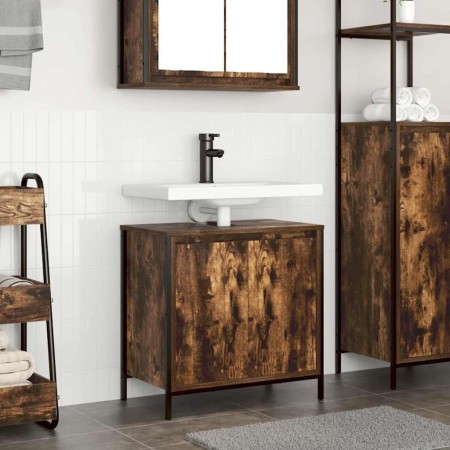 Mueble de baño con lavabo roble ahumado 60x34,5x60 cm de , Tocadores de baño - Ref: Foro24-861894, Precio: 60,03 €, Descuento: %