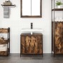 Mueble de baño con lavabo roble ahumado 60x34,5x60 cm de , Tocadores de baño - Ref: Foro24-861894, Precio: 60,03 €, Descuento: %