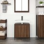 Mueble de baño con lavabo de roble marrón 60x34,5x60 cm de , Tocadores de baño - Ref: Foro24-861896, Precio: 64,71 €, Descuen...