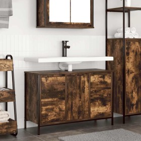 Mueble de lavabo con cajones roble ahumado 90x34,5x60 cm de , Tocadores de baño - Ref: Foro24-861889, Precio: 97,45 €, Descue...