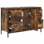 Mueble de lavabo con cajones roble ahumado 90x34,5x60 cm de , Tocadores de baño - Ref: Foro24-861889, Precio: 97,45 €, Descue...