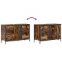 Mueble de lavabo con cajones roble ahumado 90x34,5x60 cm de , Tocadores de baño - Ref: Foro24-861889, Precio: 97,45 €, Descue...