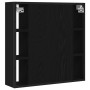 Armario de baño con espejo de madera de roble negro 60x16x60 cm de , Tocadores de baño - Ref: Foro24-862228, Precio: 65,30 €,...