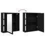 Armario de baño con espejo de madera de roble negro 60x16x60 cm de , Tocadores de baño - Ref: Foro24-862228, Precio: 65,30 €,...