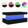 Mesa de centro con luces LED roble negro 90x50x40 cm de , Mesas de centro - Ref: Foro24-862256, Precio: 99,18 €, Descuento: %