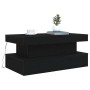 Mesa de centro con luces LED roble negro 90x50x40 cm de , Mesas de centro - Ref: Foro24-862256, Precio: 99,18 €, Descuento: %