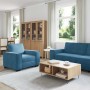Juego de sofás con cojines 3 piezas terciopelo azul de , Sofás - Ref: Foro24-3324627, Precio: 643,56 €, Descuento: %
