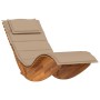 Tumbona mecedora con cojín de madera maciza de acacia de , Tumbonas - Ref: Foro24-4103885, Precio: 169,52 €, Descuento: %