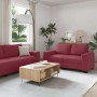 Juego de sofás con cojines 2 piezas tela rojo tinto de , Sofás - Ref: Foro24-3324734, Precio: 466,15 €, Descuento: %