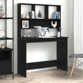 Escritorio con estantes contrachapada roble negro 102x45x148cm de , Escritorios - Ref: Foro24-861985, Precio: 83,64 €, Descue...