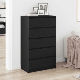 Cómoda de madera contrachapada roble negro 60x36x103 cm de , Aparadores - Ref: Foro24-862008, Precio: 124,57 €, Descuento: %