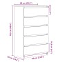 Cómoda de madera contrachapada roble negro 60x36x103 cm de , Aparadores - Ref: Foro24-862008, Precio: 124,57 €, Descuento: %