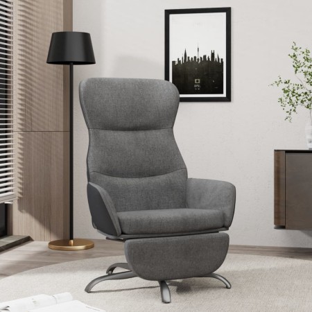 Sillón de relax con reposapiés tela gris oscuro de , Sillones - Ref: Foro24-3097466, Precio: 119,95 €, Descuento: %