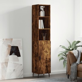 Aparador de madera contrachapada roble ahumado 34,5x34x180 cm de , Aparadores - Ref: Foro24-3189658, Precio: 106,90 €, Descue...
