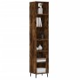 Aparador alto contrachapada roble ahumado 34,5x32,5x180 cm de , Aparadores - Ref: Foro24-3189850, Precio: 79,74 €, Descuento: %