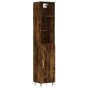 Aparador de madera contrachapada roble ahumado 34,5x34x180 cm de , Aparadores - Ref: Foro24-3189618, Precio: 89,67 €, Descuen...