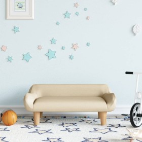 Sofá para niños de tela crema 70x40x24 cm de , Mobiliario para bebés y niños pequeños - Ref: Foro24-3196343, Precio: 71,38 €,...