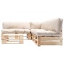 Muebles de palets de jardín con cojines arena 4 piezas madera de , Conjuntos de jardín - Ref: Foro24-277487, Precio: 396,87 €...