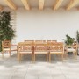 Juego comedor de jardín 9 pzas con cojines blancos madera teca de , Conjuntos de jardín - Ref: Foro24-3155985, Precio: 1,00 €...