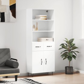 Aparador alto madera contrachapada blanco 69,5x34x180 cm de , Aparadores - Ref: Foro24-3200545, Precio: 159,10 €, Descuento: %