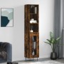 Aparador de madera contrachapada roble ahumado 34,5x34x180 cm de , Aparadores - Ref: Foro24-3189890, Precio: 83,11 €, Descuen...